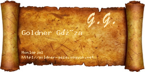 Goldner Géza névjegykártya